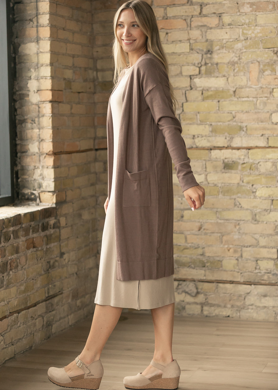 Cozy open front cardigan for women&